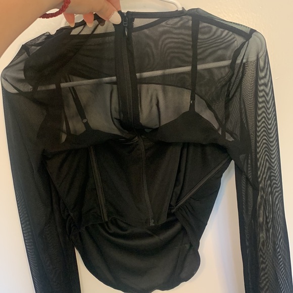 LEAU Milan mesh bustier top black size extra large - Picture 5 of 6